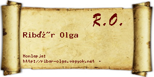 Ribár Olga névjegykártya